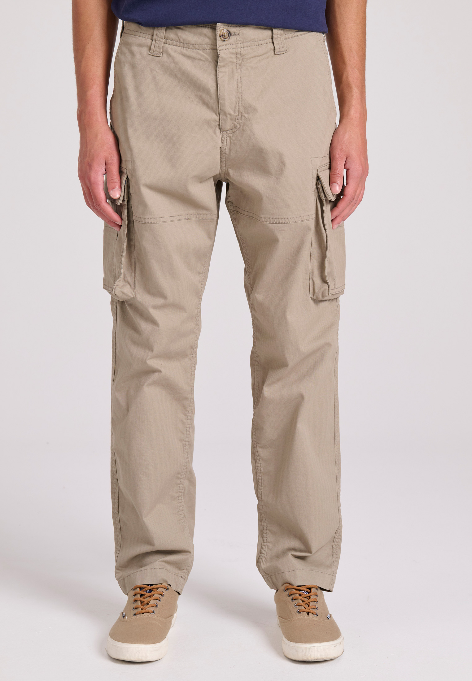 Loose tapered fit cargo παντελόνι σε ζακάρ ύφανση