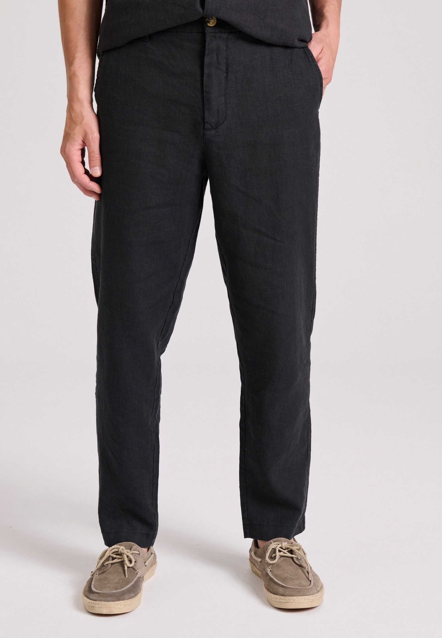 Linen blend casual chino παντελόνι