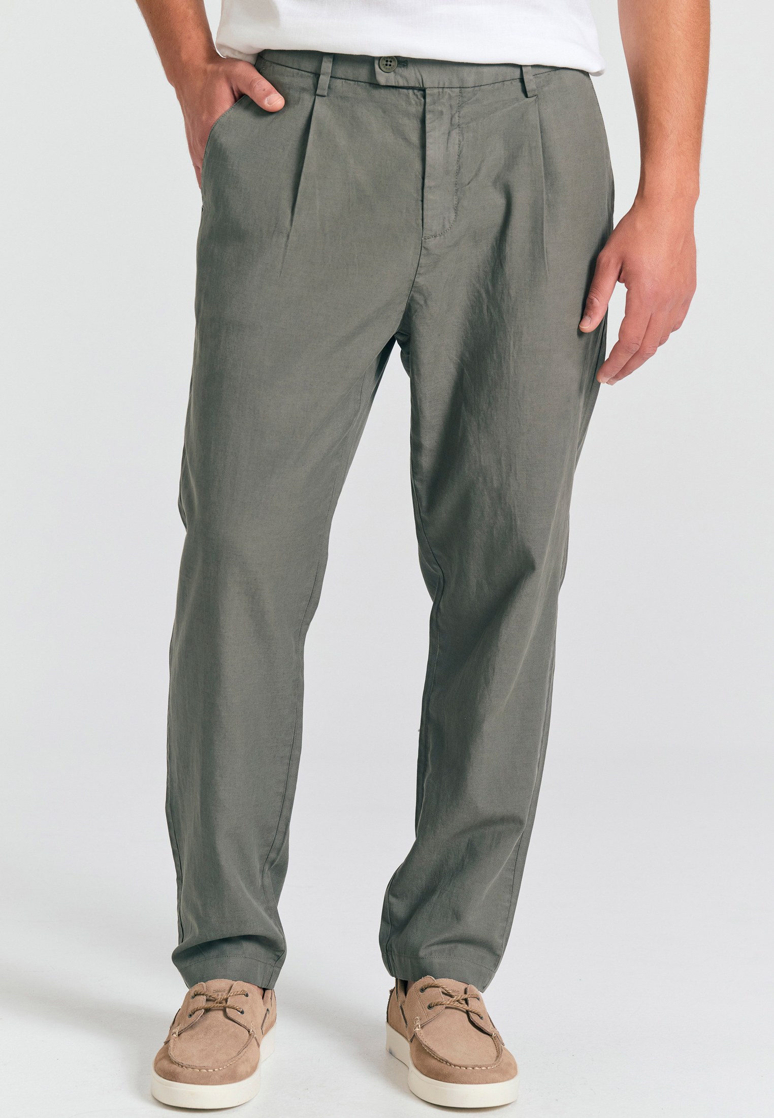 Ανδρικό linen blend chino παντελόνι