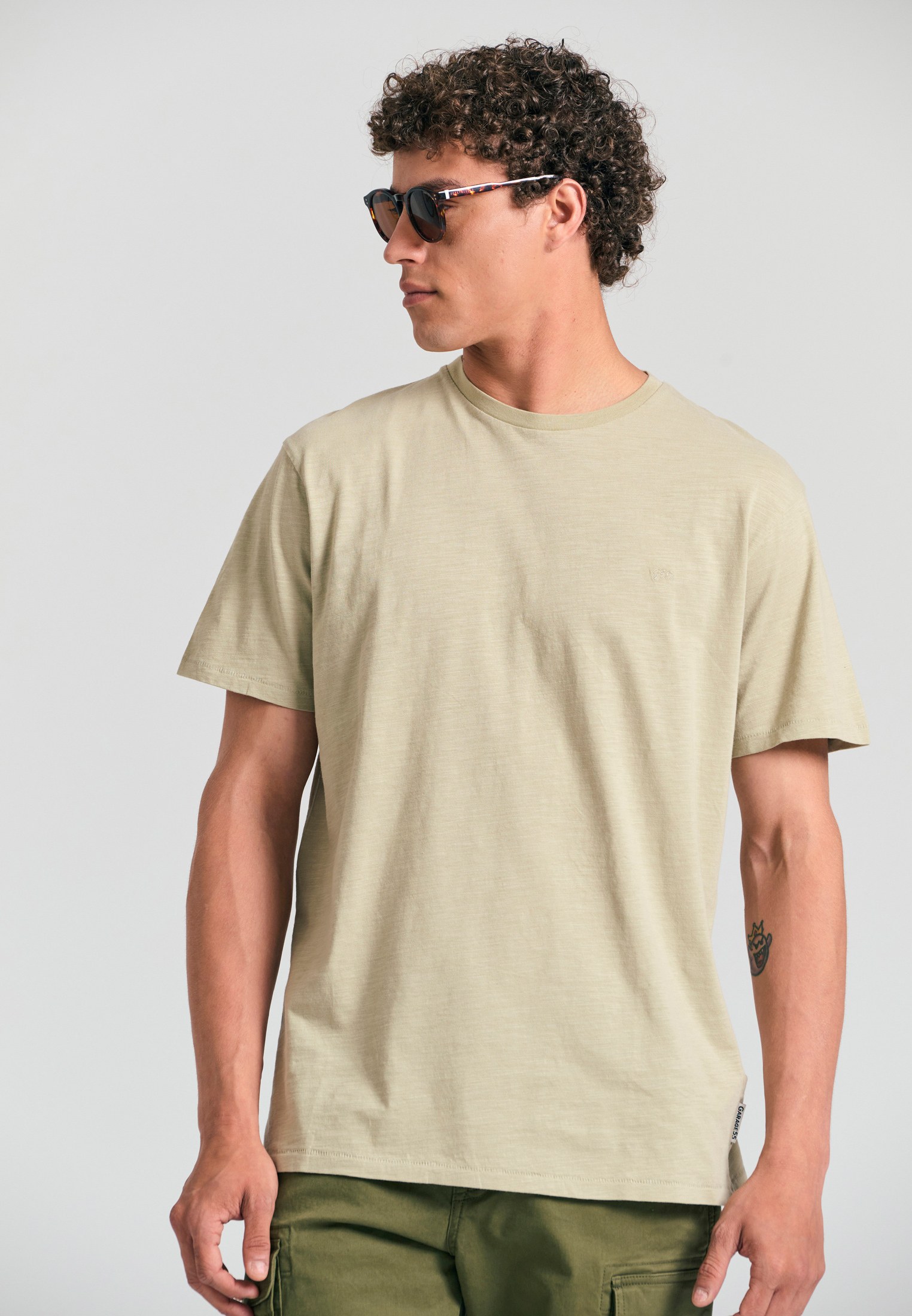 Βαμβακερό t-shirt με κεντημένο logo Garage 55.