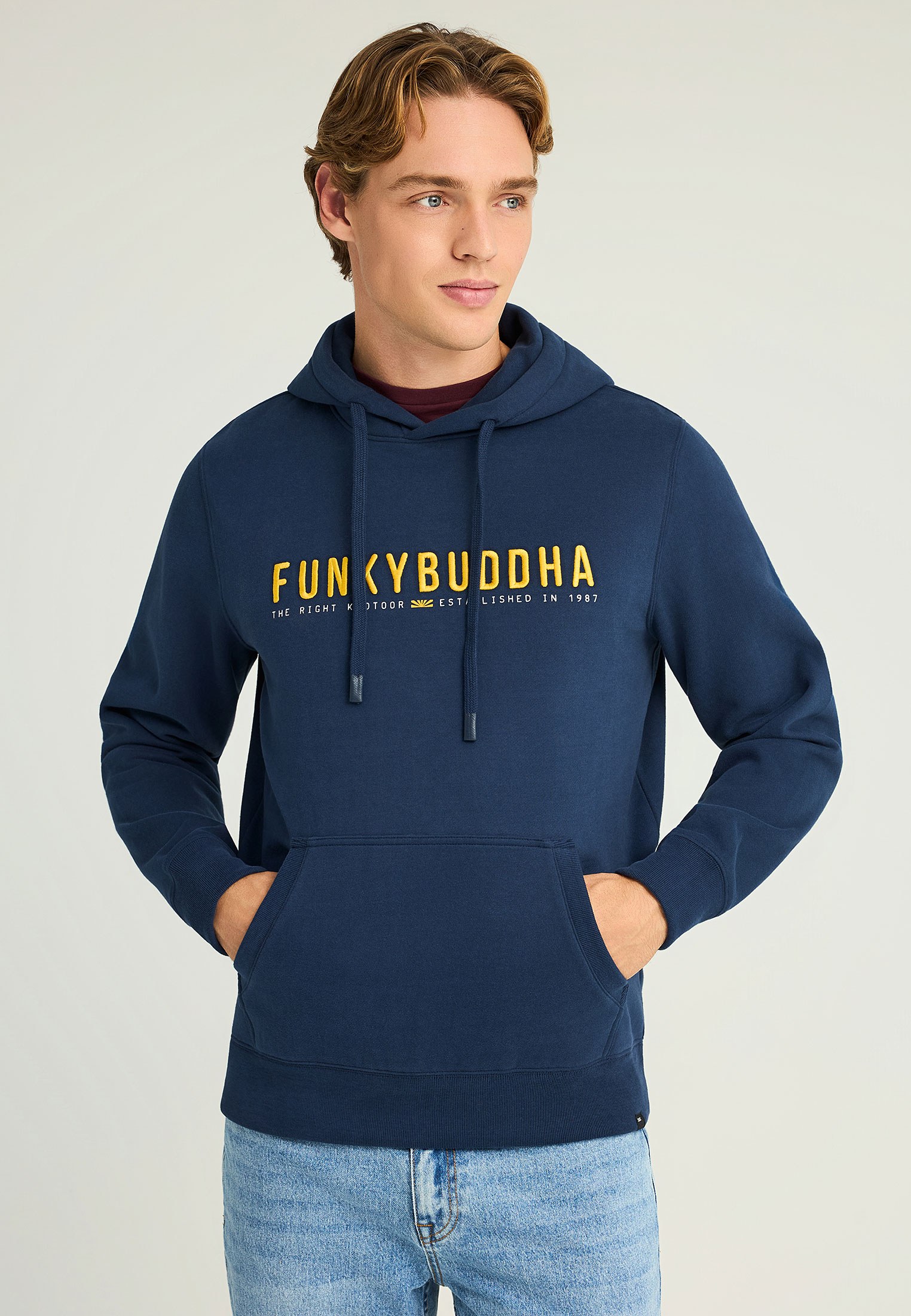 Regular fit φούτερ με κουκούλα και Funky Buddha κέντημα