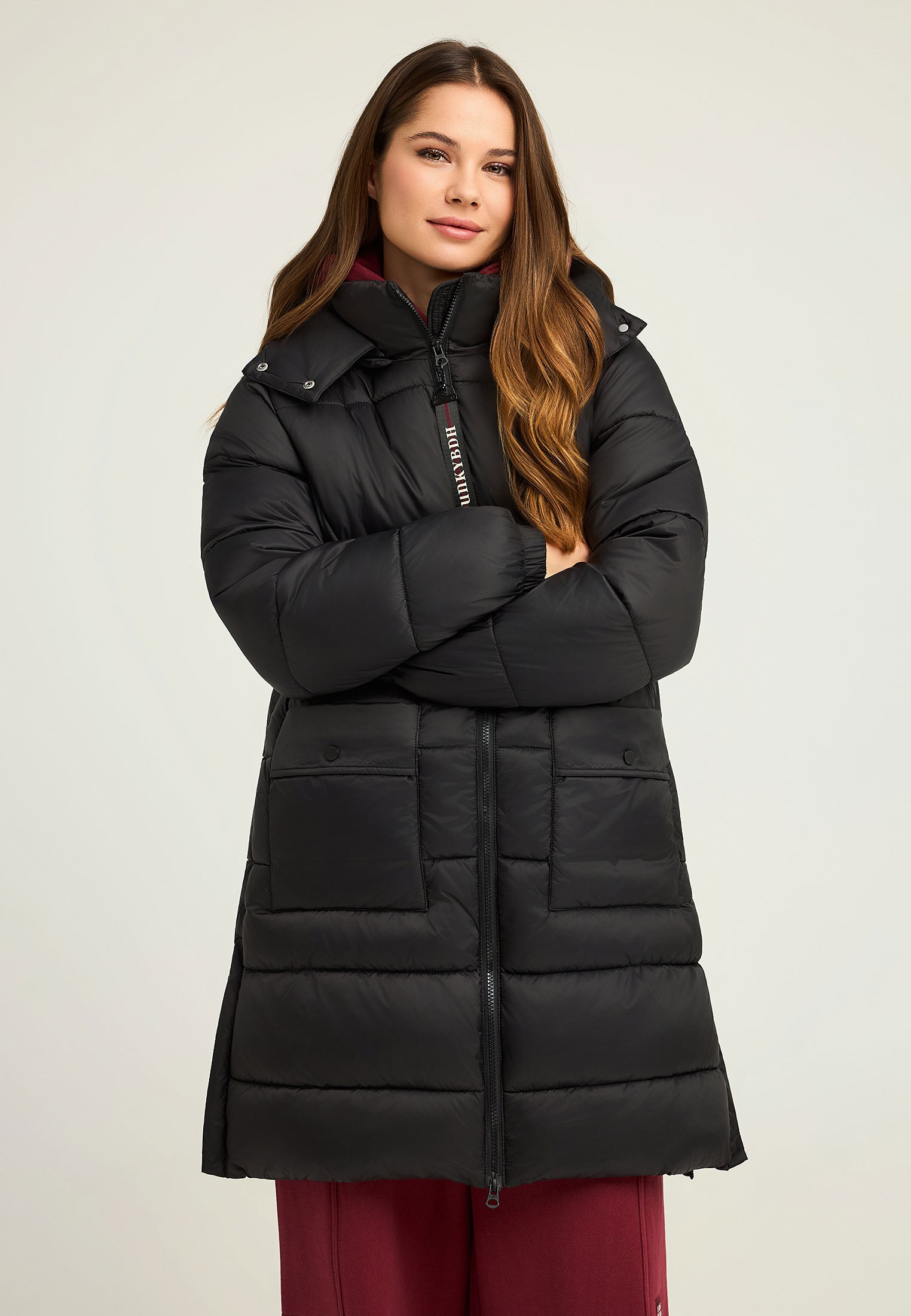 Regular fit μακρύ puffer μπουφάν με κουκούλα