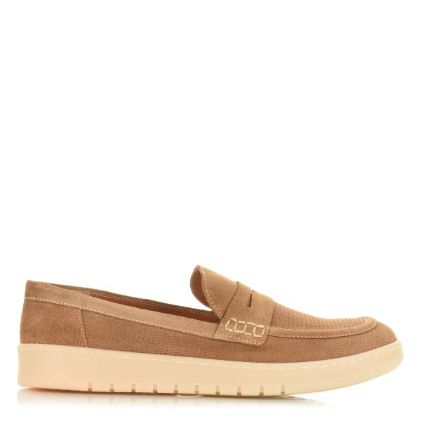 Δερμάτινα Suede Μοκασίνια Chaniotakis 3300 Caramel