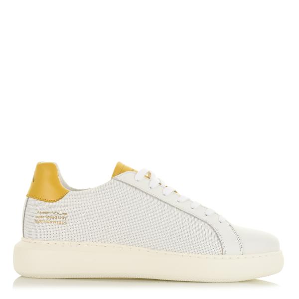 Δερμάτινα Sneakers Ambitious 10634A White/Saffron