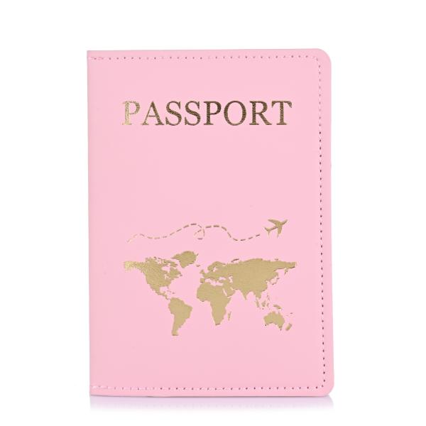 Θήκη Διαβατηρίου Brandbags Travel Collection Gold World Map Ροζ