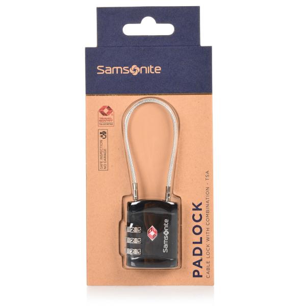 Λουκέτο TSA με Καλώδιο με 3ψήφιο Συνδυασμό Samsonite Global TA Cablelock 3 Dial TSA 121296-1041 Black