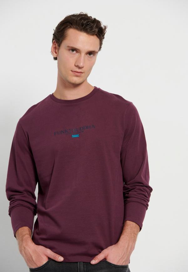 Μακρυμάνικη μπλούζα με τύπωμα στο στήθος