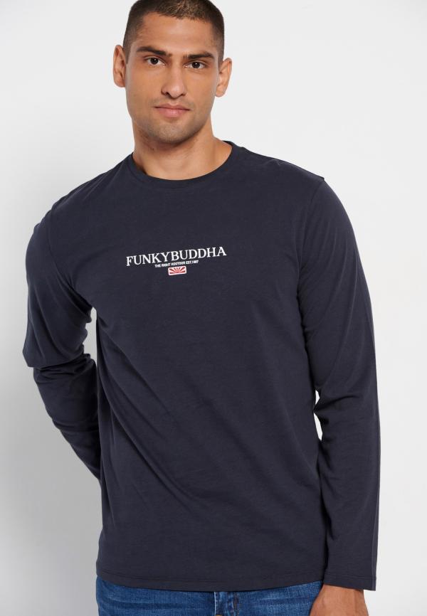 Μακρυμάνικη μπλούζα με τύπωμα στο στήθος