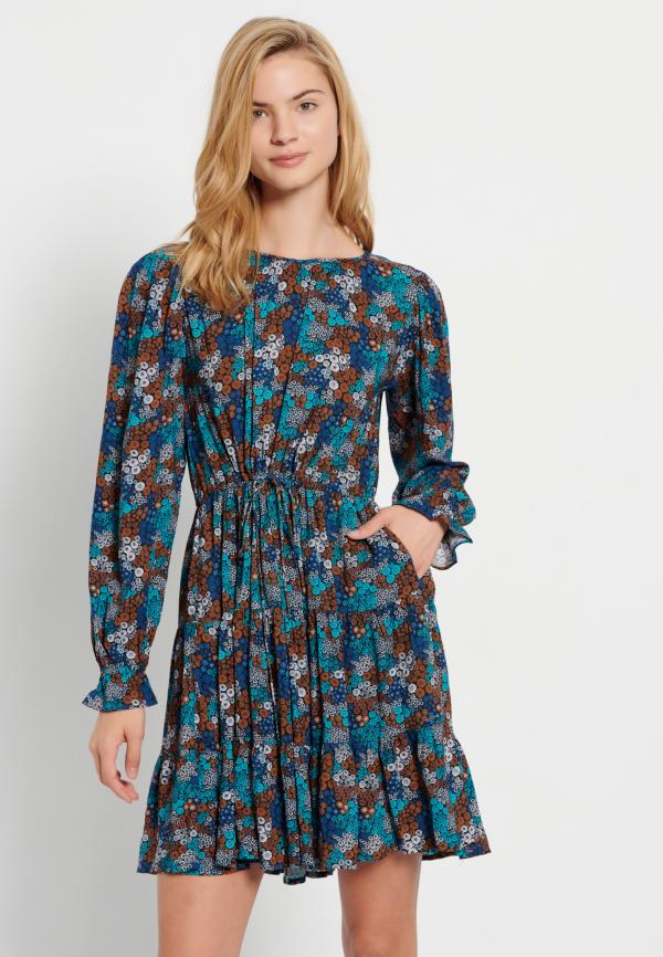 Φλοράλ μίνι φόρεμα από βισκόζη