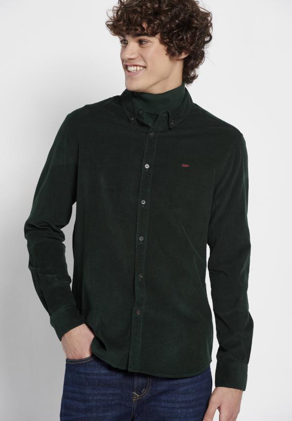 Κοτλέ πουκάμισο με κεντημένο logo