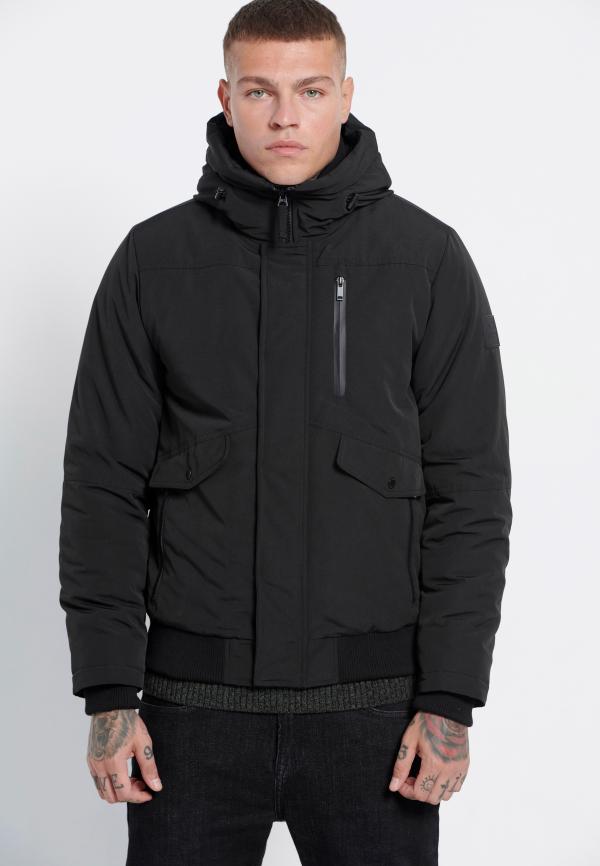 Ανδρικό μπουφάν bomber με κουκούλα