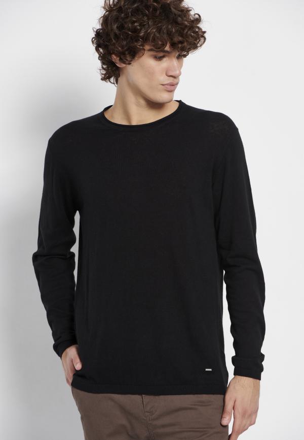 Ανδρική πλεκτή μπλούζα με κασμίρ