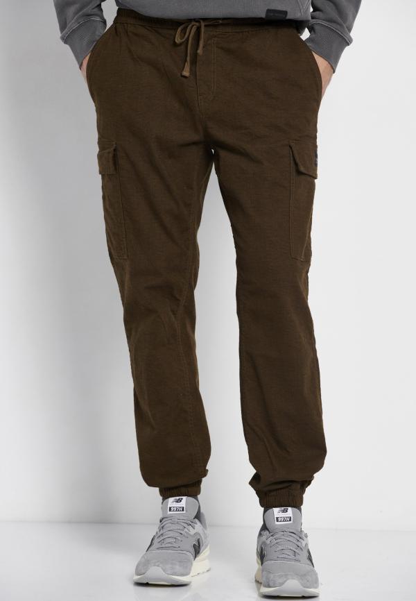 Relaxed fit yarn dyed cargo παντελόνι