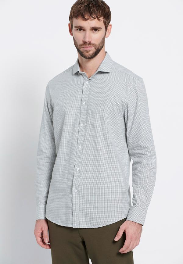 Yarn dyed καρό πουκάμισο Marron