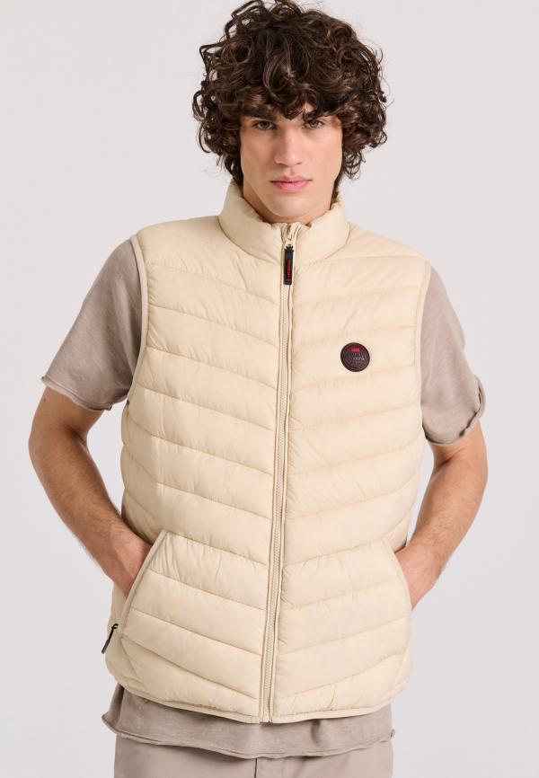 Ανδρικό αμάνικο καπιτονέ μπουφάν