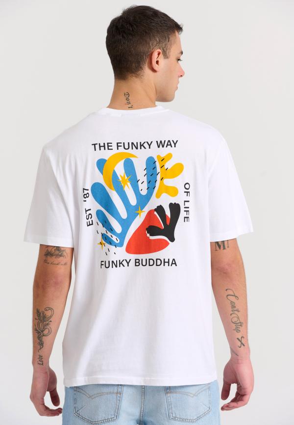 Relaxed fit t-shirt με abstract τύπωμα στην πλάτη