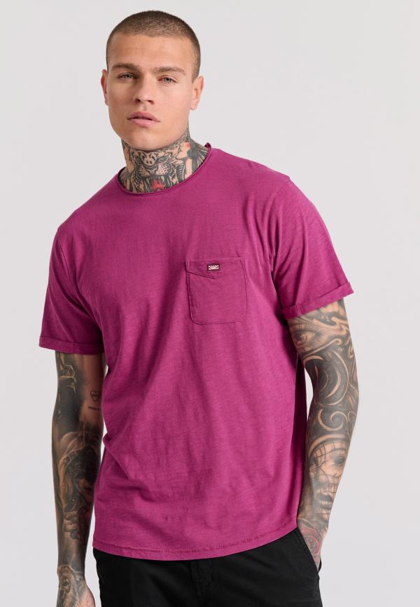 Βαμβακερό t-shirt με τσέπη στο στήθος