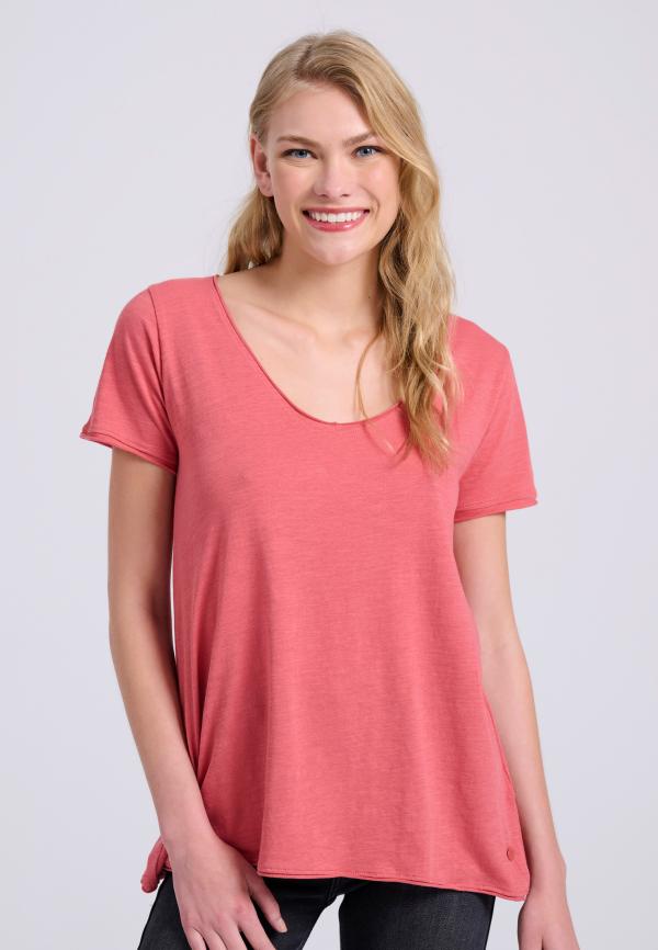 Γυναικείο V-neck μονόχρωμο t-shirt - The essentials