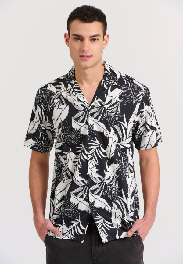 Relaxed fit resort πουκάμισο με all over τύπωμα