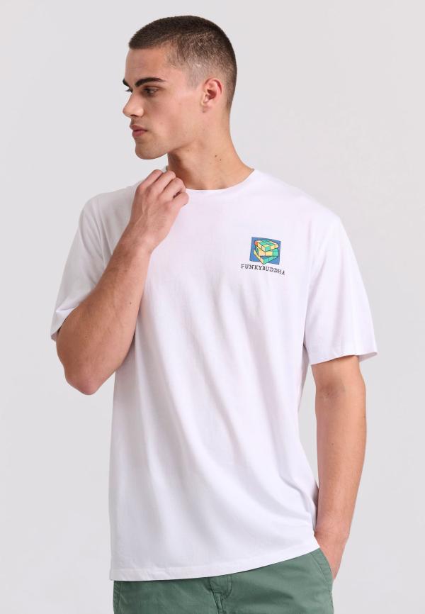 Relaxed fit t-shirt με retro τύπωμα στην πλάτη