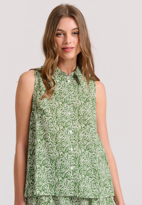 Αμάνικο εμπριμέ πουκάμισο