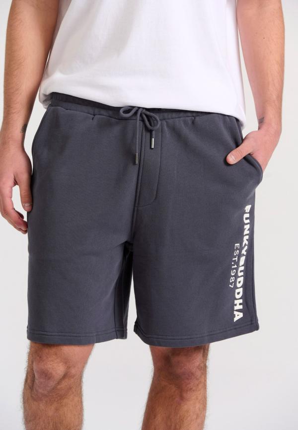 Relaxed fit αθλητική βερμούδα με branded κέντημα