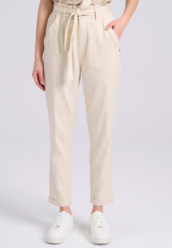 Lyocell blend cropped παντελόνι με ζώνη