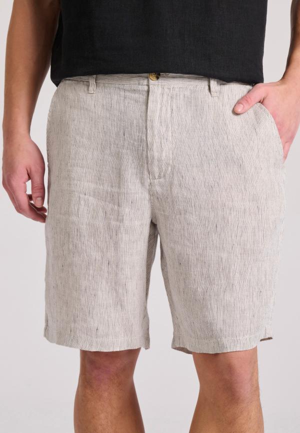 Comfort fit λινή chino βερμούδα