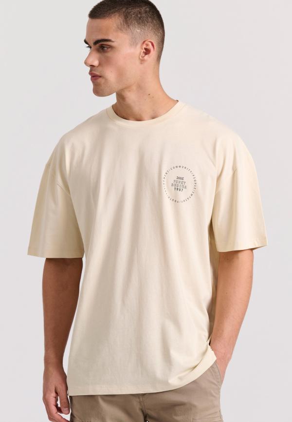 Oversized t-shirt με text artwork τύπωμα στην πλάτη