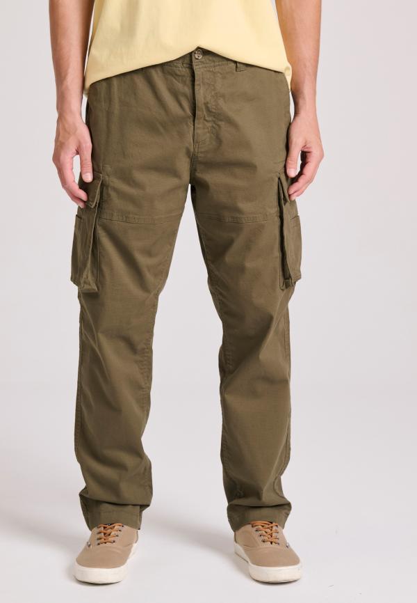 Loose tapered fit cargo παντελόνι σε ζακάρ ύφανση