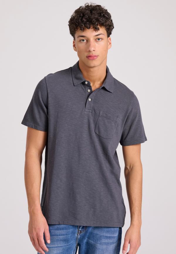 Garment dyed polo μπλούζα από φλάμα