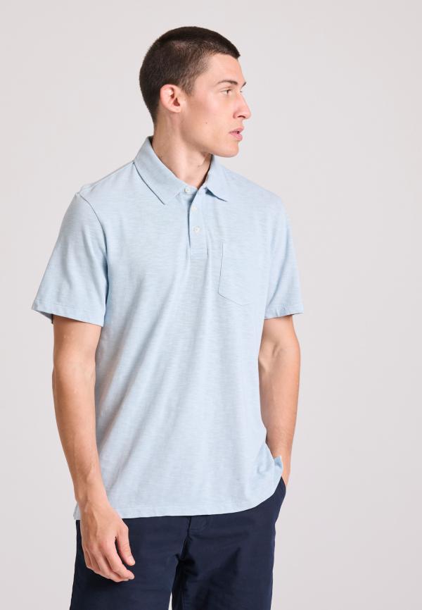 Garment dyed polo μπλούζα από φλάμα