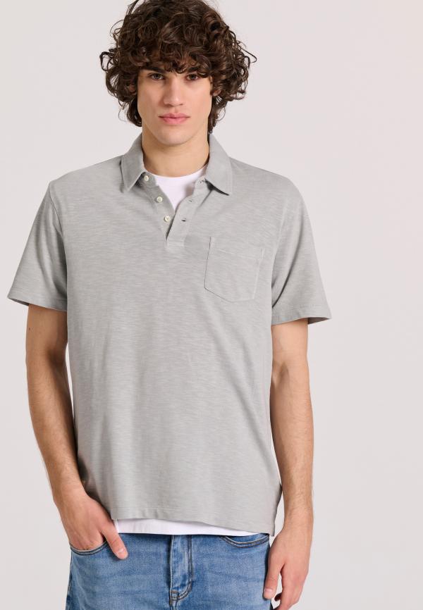 Garment dyed polo μπλούζα από φλάμα