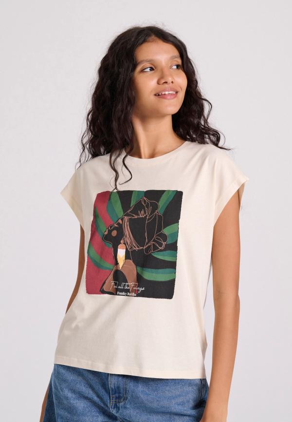 Γυναικείο t-shirt με τύπωμα σε boho look