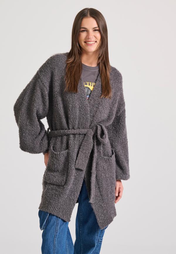 Relaxed fit πλεκτή μακριά ζακέτα