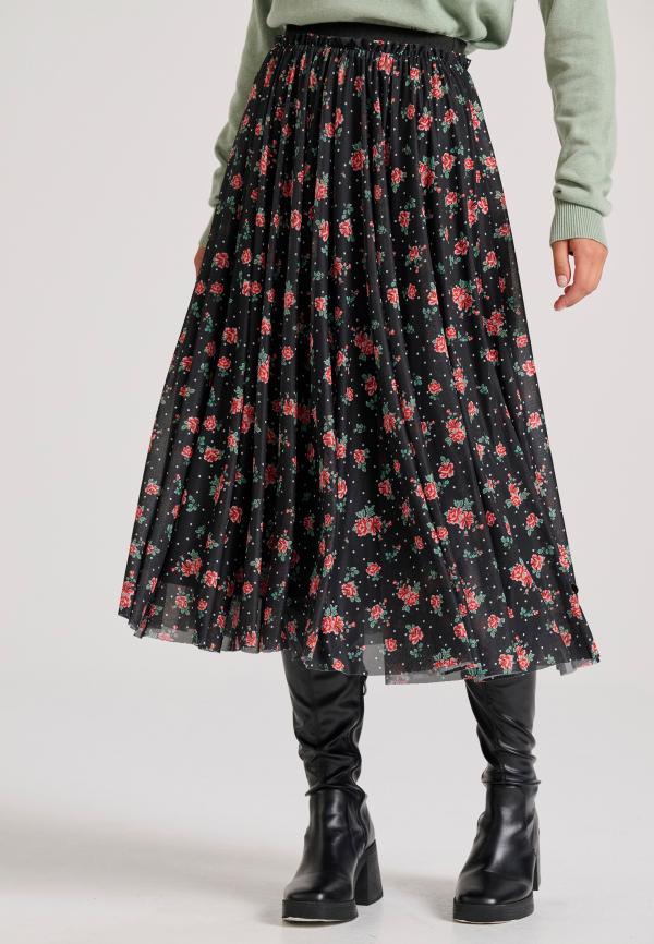 Μίντι φούστα με all over τύπωμα