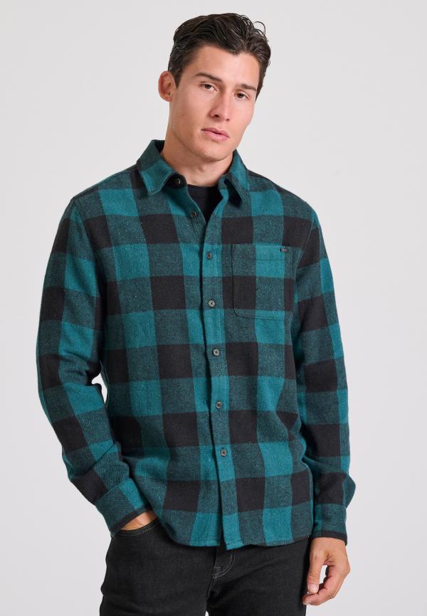 Flannel καρό πουκάμισο με τσέπη στο στήθος