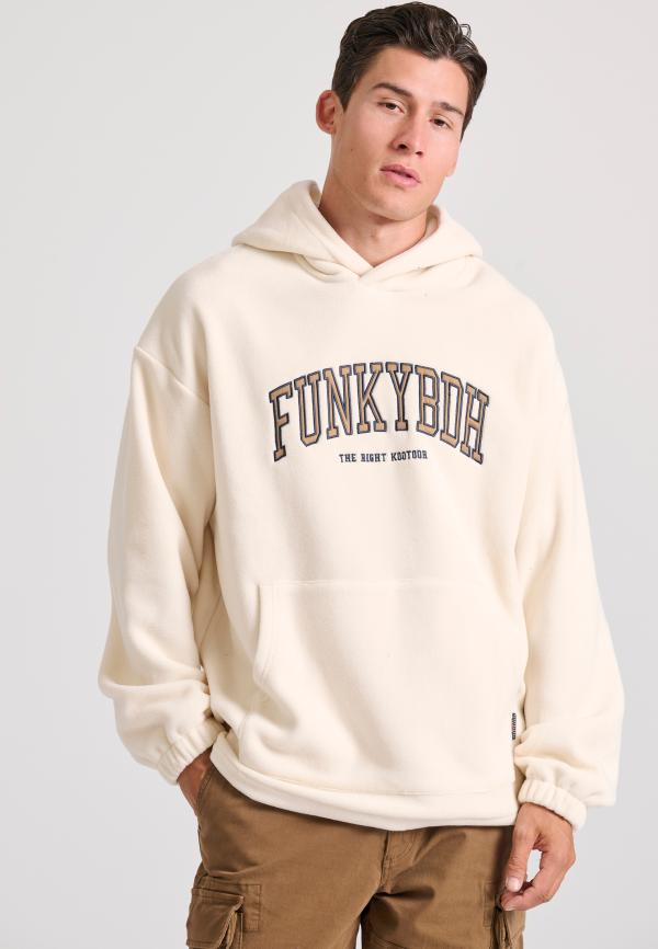 Oversized fleece φούτερ με Funky Buddha κέντημα