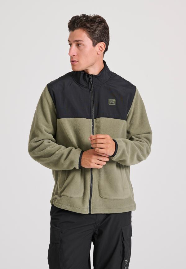 Oversized ζακέτα fleece με rubber logo