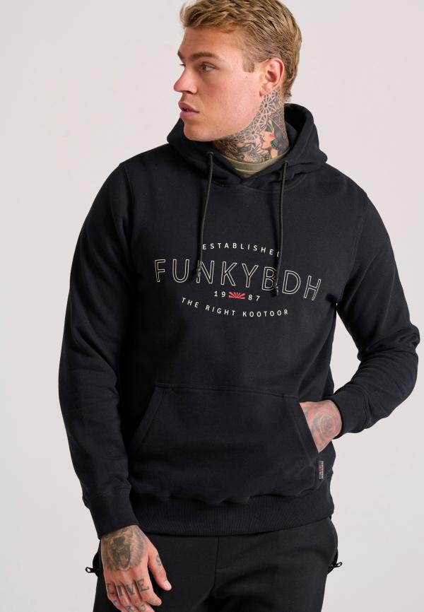 Φούτερ με κουκούλα και τύπωμα στο στήθος