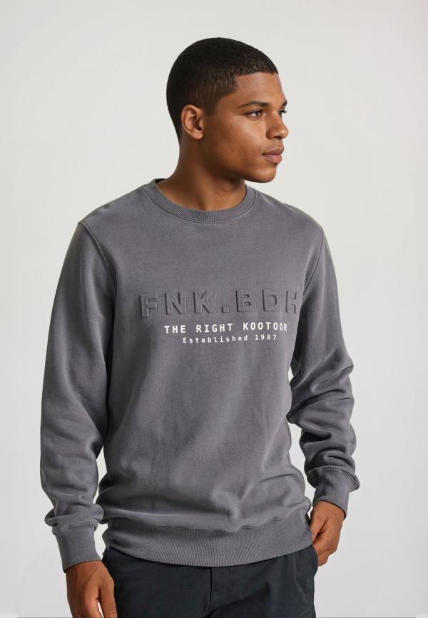 Φούτερ με embossed τύπωμα στο στήθος