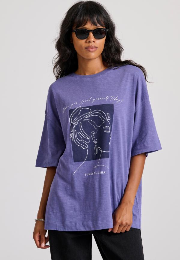 Loose fit t-shirt με frame τύπωμα