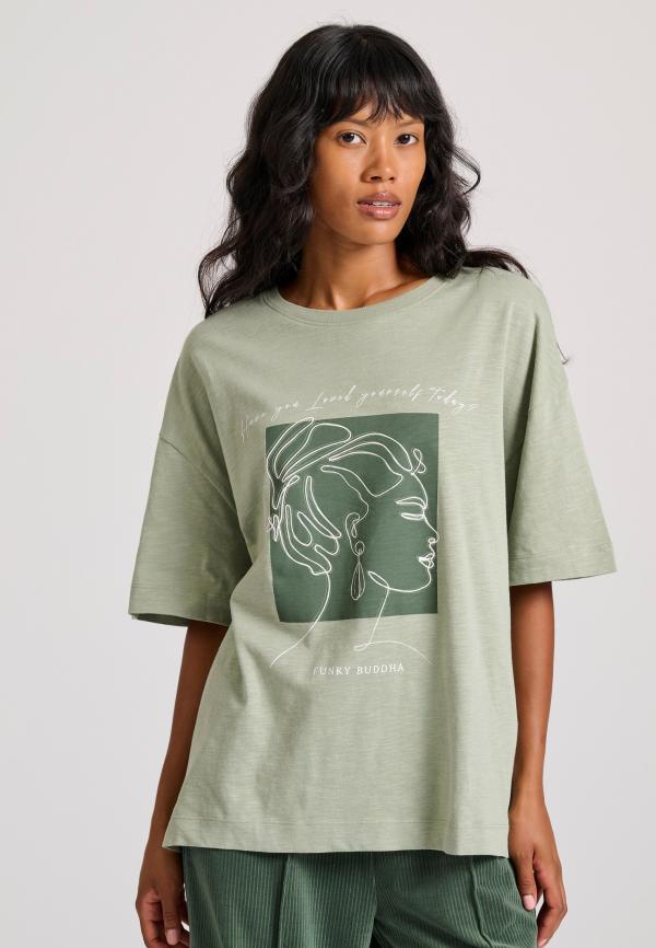 Loose fit t-shirt με frame τύπωμα