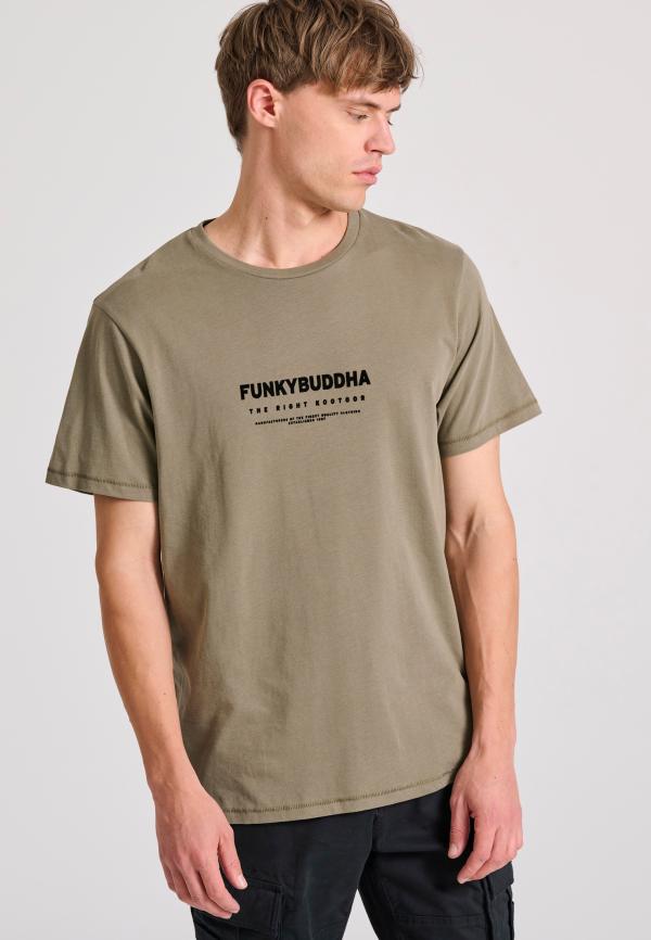 T-shirt με flock artwork τύπωμα