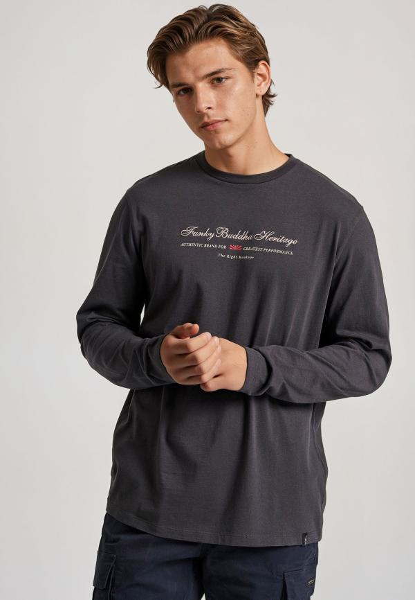 Μακρυμάνικη μπλούζα με κέντημα στο στήθος