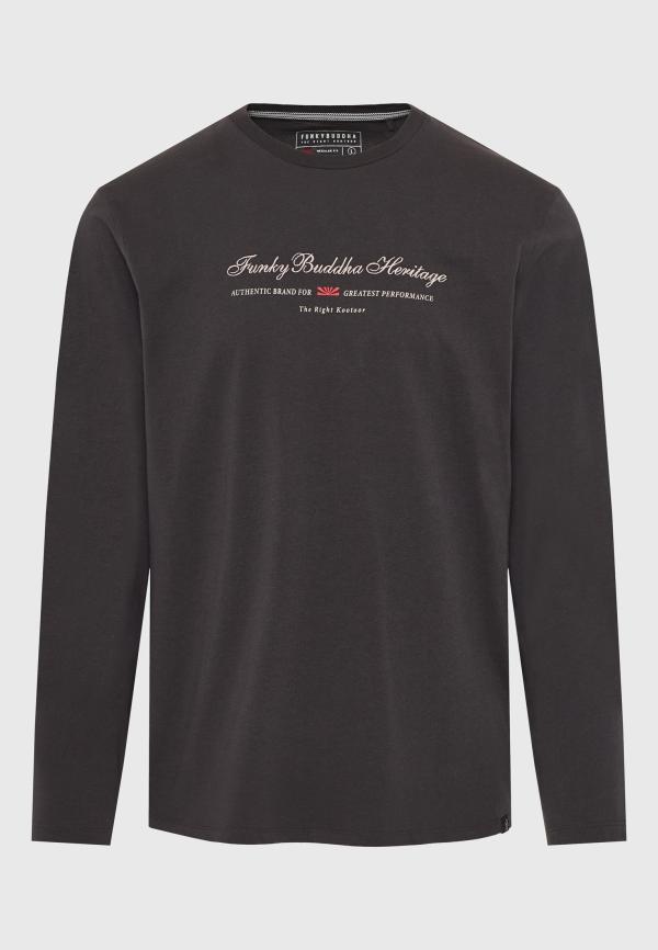 Μακρυμάνικη μπλούζα με κέντημα στο στήθος