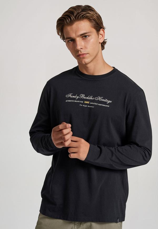 Μακρυμάνικη μπλούζα με κέντημα στο στήθος