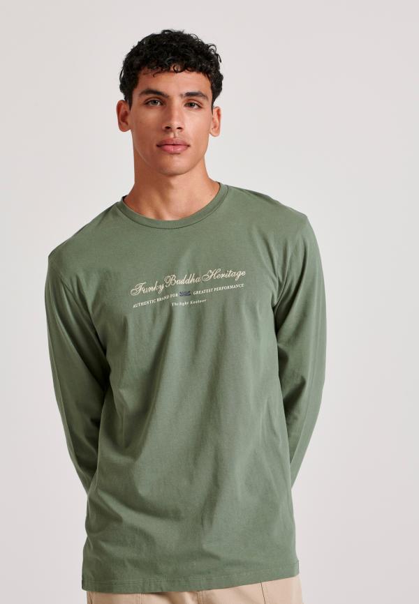 Μακρυμάνικη μπλούζα με κέντημα στο στήθος