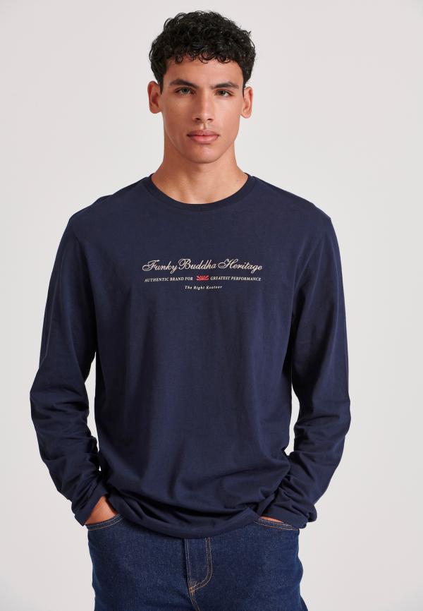 Μακρυμάνικη μπλούζα με κέντημα στο στήθος