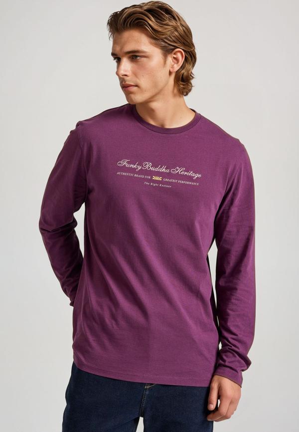 Μακρυμάνικη μπλούζα με κέντημα στο στήθος